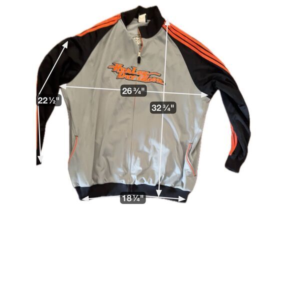 Harley Davidson Men’s Full Zip Embroidered Biker Jacket Gray Orange‎ Black 2xl - Picture 6 of 6